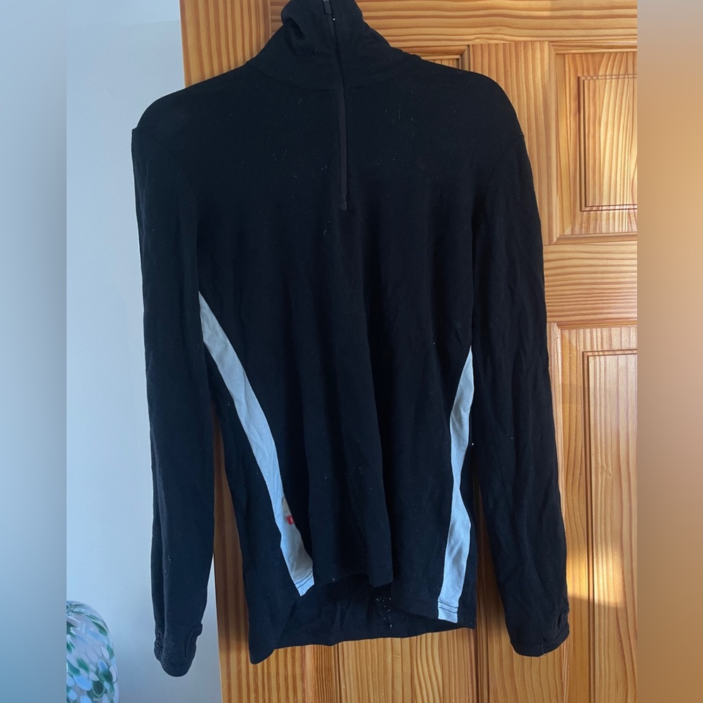 Icebreaker Bodyfit 260 Merino Wool Black Quarter-Zip Sweater
